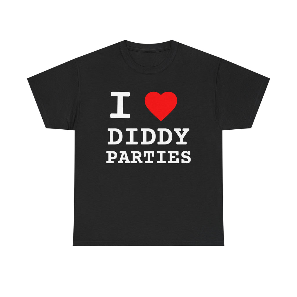 I Love Diddy Parties Unisex Heavy Cotton Tee, Fun Party Shirt, Birthday Gift, Casual Wear, Music Lover Tee, Summer Vibes