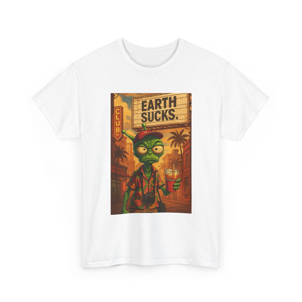 "Earth Sucks" Retro Graphic T-Shirt