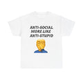 Anti-Social Heavy Cotton Tee, Funny Graphic T-Shirt, Casual Humor Shirt, Unisex Gift for Friends, Quirky Social Statement