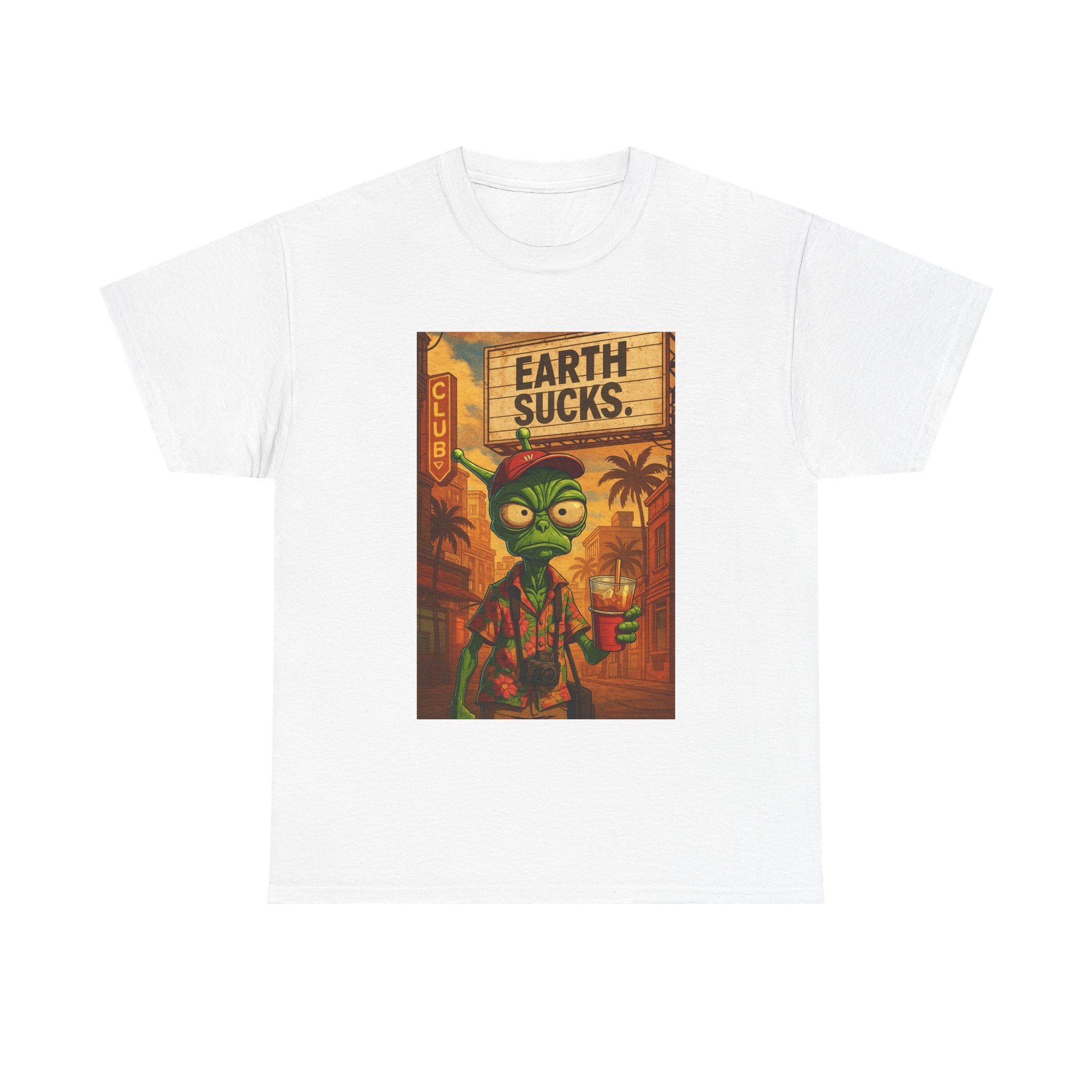 "Earth Sucks" Retro Graphic T-Shirt
