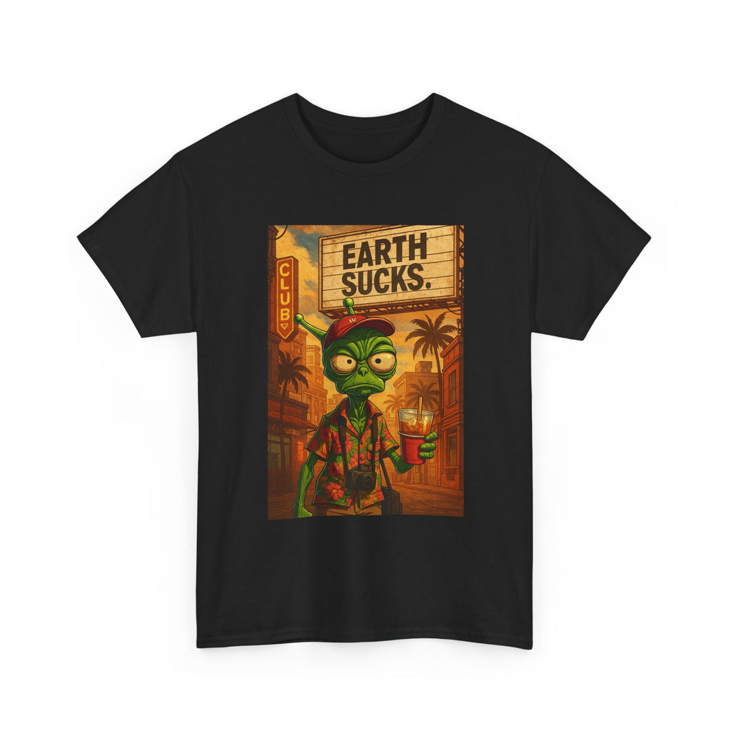 "Earth Sucks" Retro Graphic T-Shirt