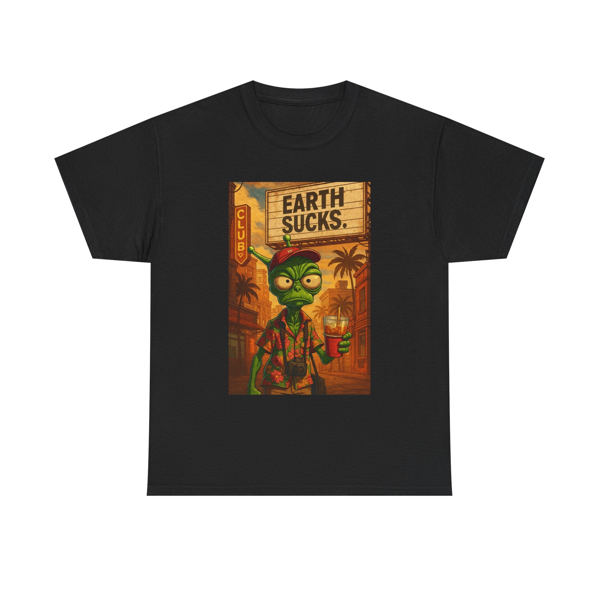 "Earth Sucks" Retro Graphic T-Shirt
